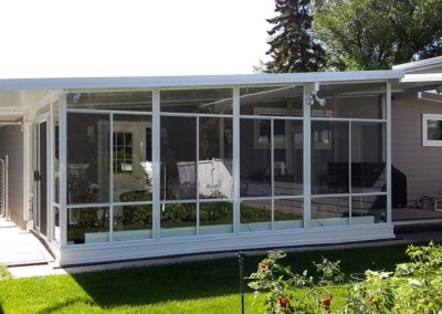 Two season sunroom with all glass walls