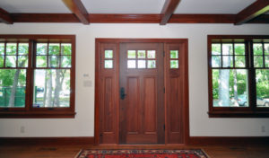 Dark stained solid wood doors