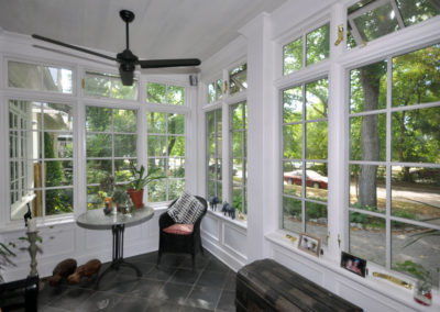 Custom designed and built conservatory with pella windows